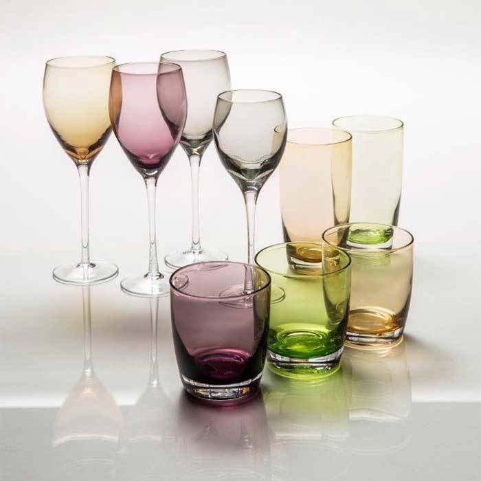 Cryspo Trio Set 6 Temaxion Potiri Nerou Kolonato 360ml apo Fusito Gyali 'IRID PURPLE' 5201253